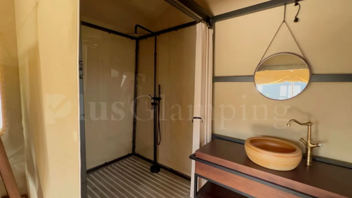 Shower and Sink of Tent House for Glamping G3