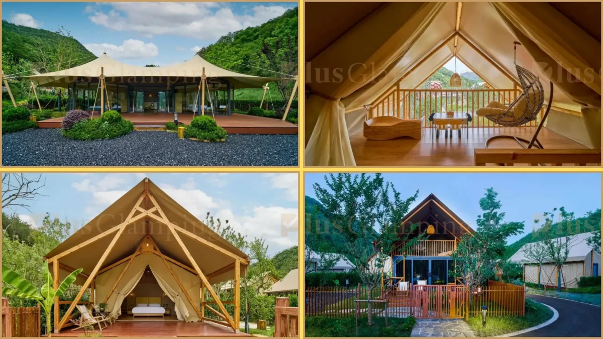 4 types of glamping tent mixed in one glamping resort