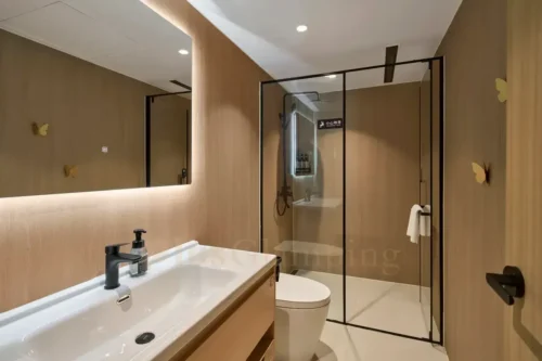 Safari Tent with Glass Wall Bathroom