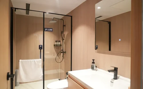 Safari Tent with Glass Wall Bathroom