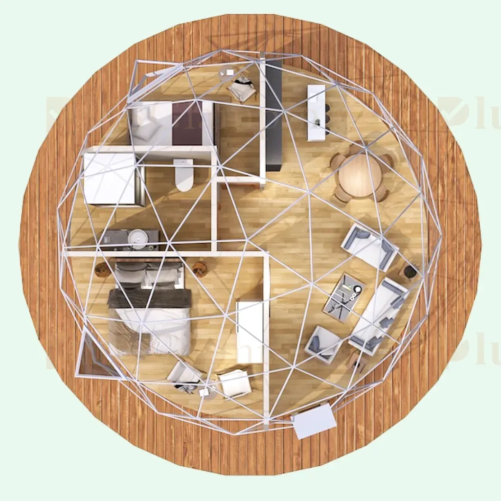 Two bedrooms, a big living room area, and an en-suite bathroom.