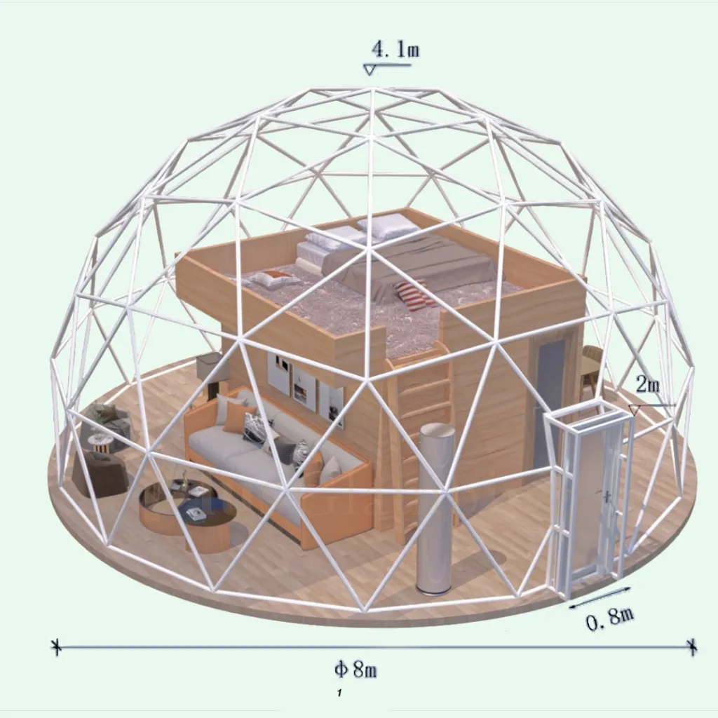 Large sleeping loft & en-suite bathroom modular with a king-size bed, an area for a kid's bed, a whole ground floor living room area, and an en-suite bathroom.
