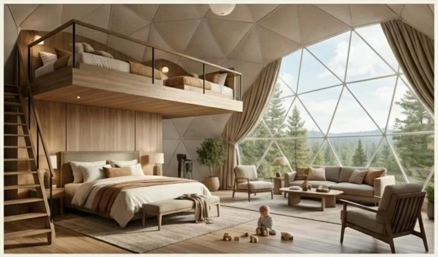 8m-glamping-dome-typical-interior-design
