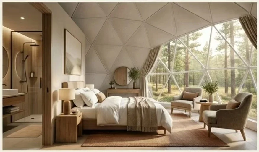 6m Glamping Dome Typical Interior Design