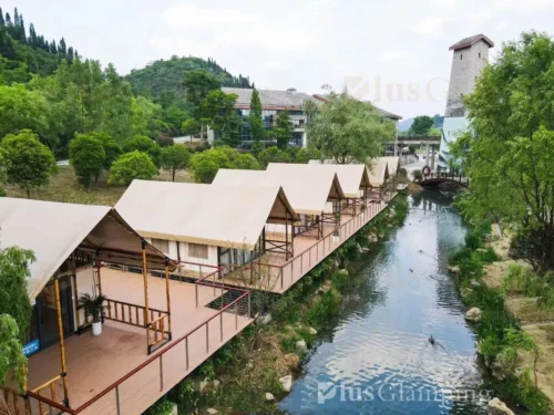 Safari Tents by Lotus Pond