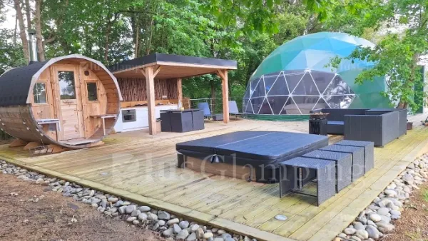 Custom 8m Glamping Dome with Mezzanine for a Luxury Airbnb Retreat in France